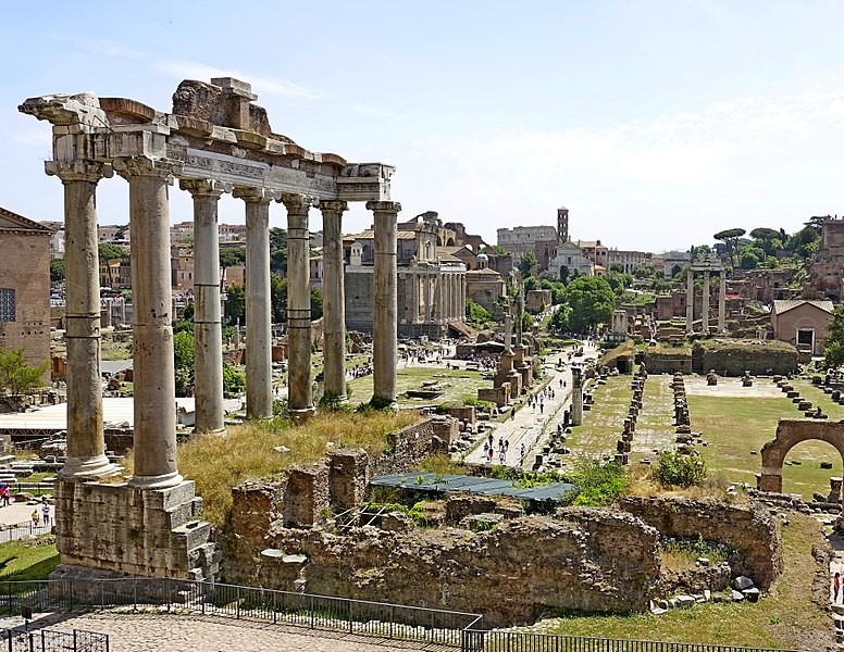 Il tempio di Saturno a Roma, nel Foro romano